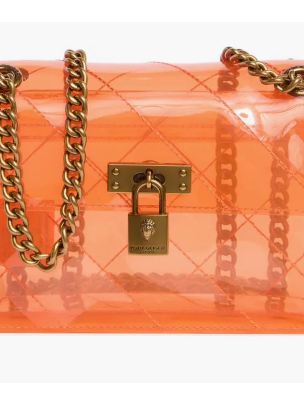 Kurt Geiger London Mini Brixton Orange Vinyl crossbody bag NWT